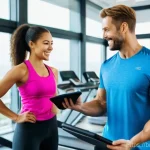 피트니스 경영사 연봉 평균과 변화 - **Prompt: Dynamic Modern Fitness Management**
    "A bustling, brightly lit, modern fitness center. ...